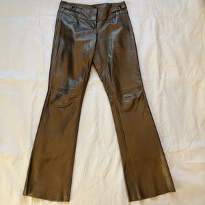 Bronze/Copper Metallic Leather Pants